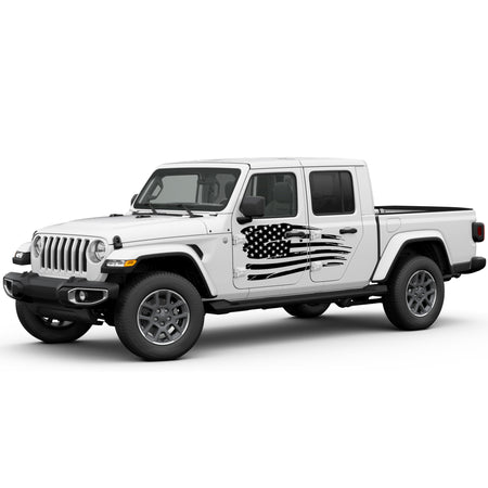 Jeep Gladiator JT 2019 2020 2021 2022 2023 Set of Side US flag Doors Sticker wrap design