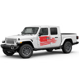 Jeep Gladiator JT 2019 2020 2021 2022 2023 Set of Side US flag Doors Sticker wrap design