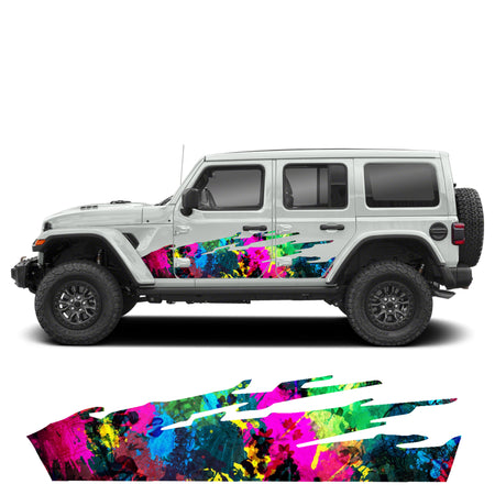 splash color Side Stripe Sticker Decal For Jeep Wrangler Mirror scoop Light 2007 2020 Vent