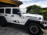 2 Decal sticker kit For Jeep Wrangler JK door mountain stripes bumper armour Bar