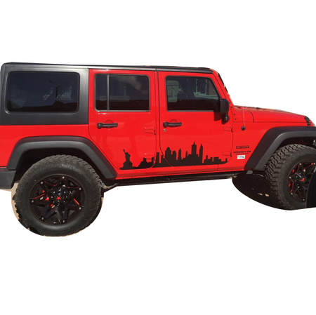 New York skyline For Jeep Wrangler JL NY 2017 2018 2019 2020 2022 2023 graphics signs wrap sticker decals
