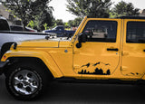 2 Decal sticker kit For Jeep Wrangler JK door mountain stripes bumper armour Bar