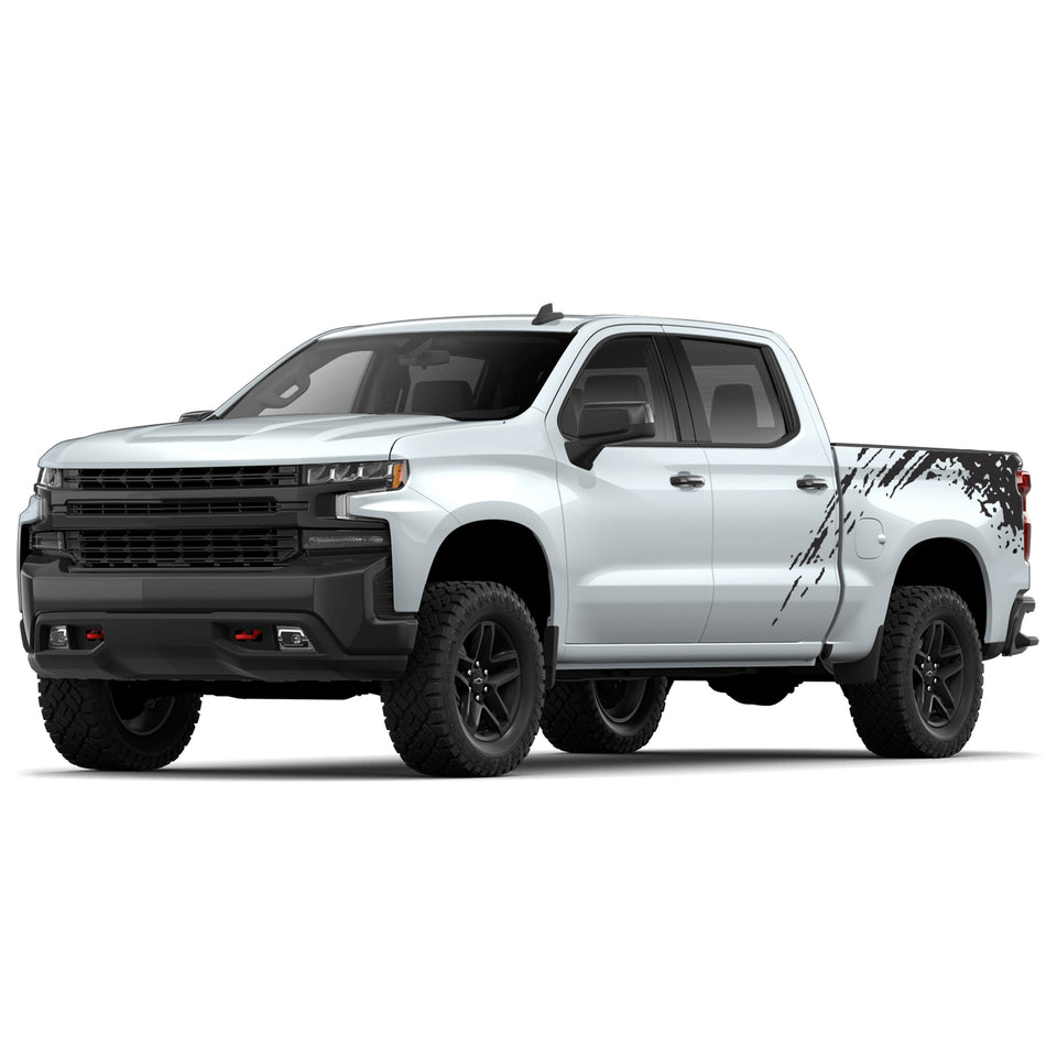 Decal Graphic Sticker bed Mud Splash for Chevrolet Silverado crew cab 2019 2022 Present