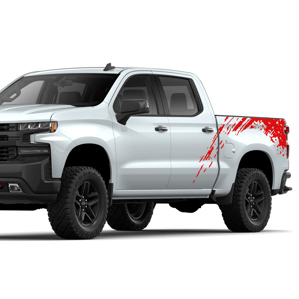 Decal Graphic Sticker bed Mud Splash for Chevrolet Silverado crew cab 2019 2022 Present