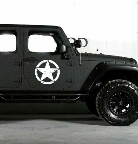 2x Decal sticker graphics For Jeep Wrangler RUBICON Army Star 2007 2018 2019 2020