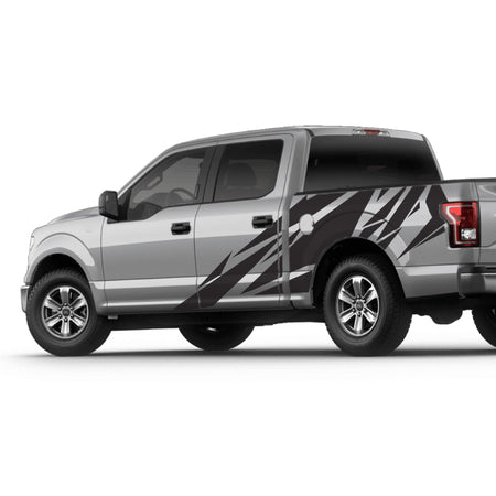 Geometric BED Flag fender Full Graphics tail supercrew crew 2X Side design DECAL bar Sticker for Ford F150 wrap-thirteenth-generation decal CAB 2015 – 2020 XL XLT