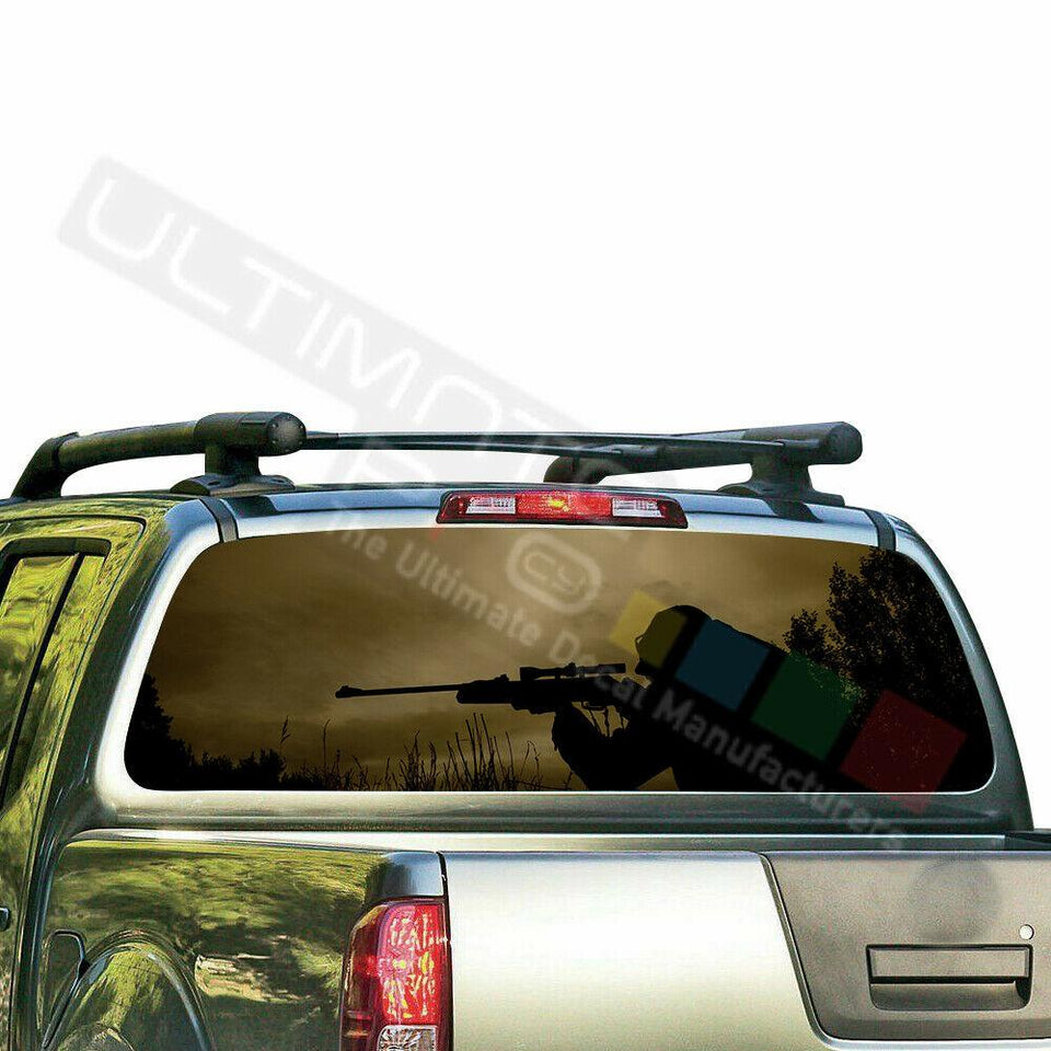 Army Designs Decals Window See Thru Stickers Perforated for Nissan Frontier 2018