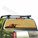 Army Designs Decals Window See Thru Stickers Perforated for Nissan Frontier 2018
