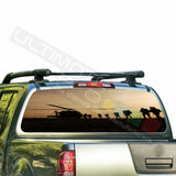 Army Designs Decals Window See Thru Stickers Perforated for Nissan Frontier 2018