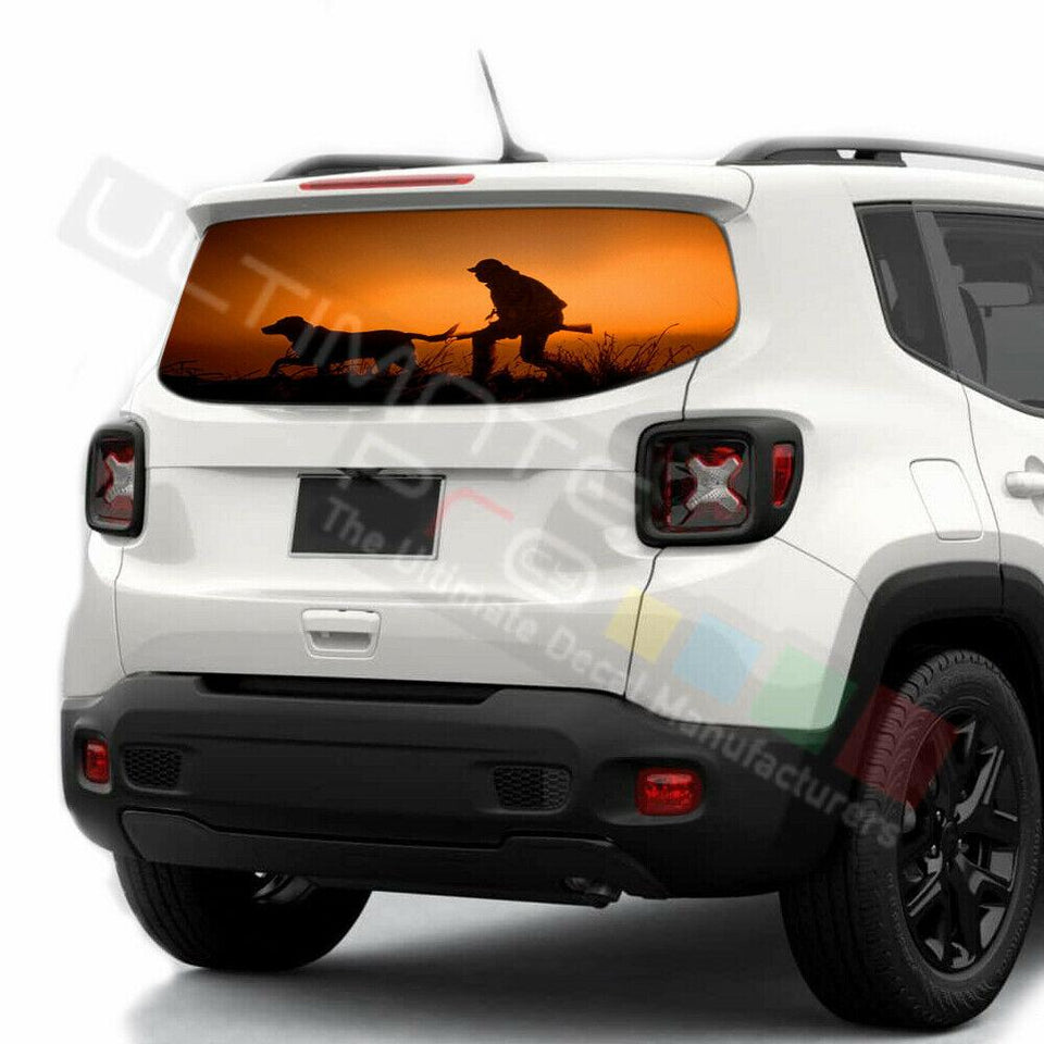 Camo Hunting Decals Rear Window See Thru Stickers Perforated for Jeep Renegade