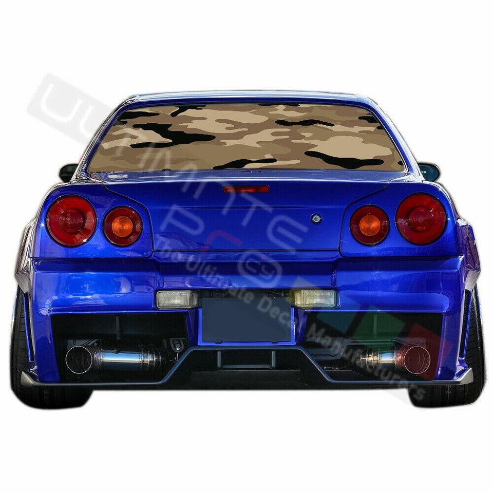Camo Hunting Designs Window See Thru Stickers Perforated for Nissan Skyline 2019