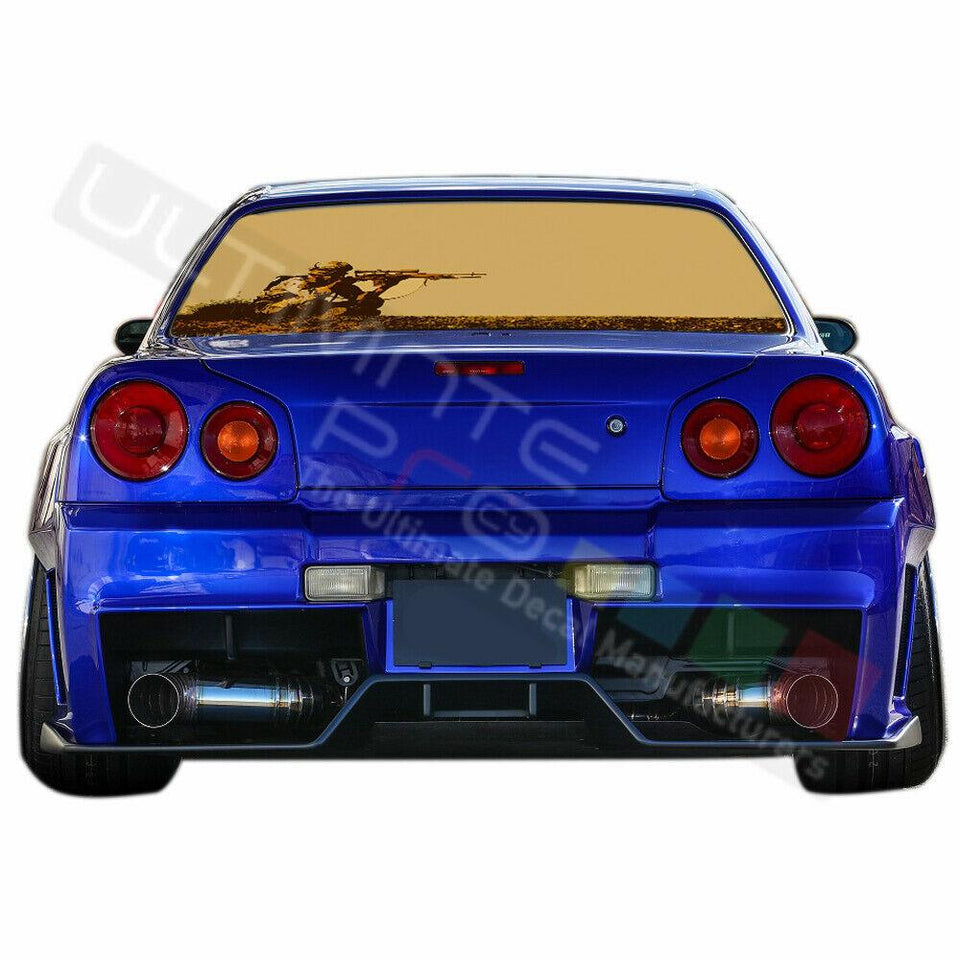 Camo Hunting Designs Window See Thru Stickers Perforated for Nissan Skyline 2019