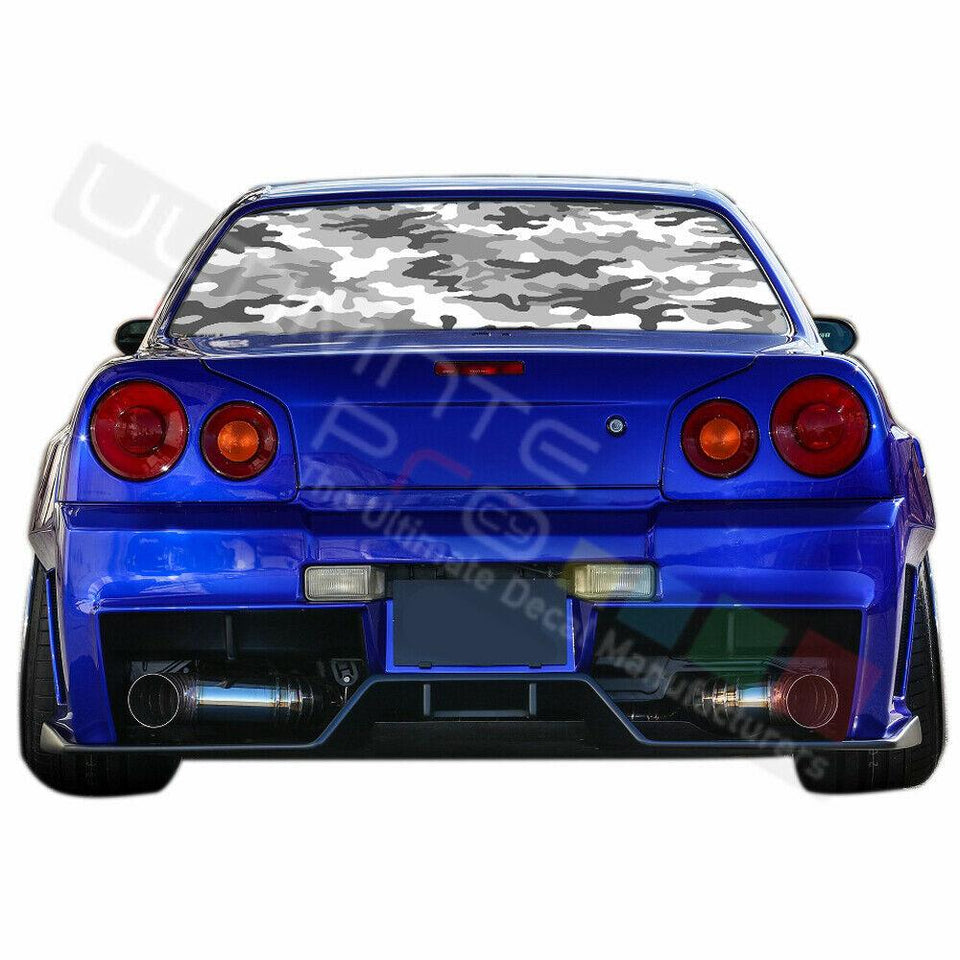 Camo Hunting Designs Window See Thru Stickers Perforated for Nissan Skyline 2019