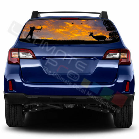 Camo Hunting Designs Window See Thru Stickers Perforated for Subaru Outback 2018