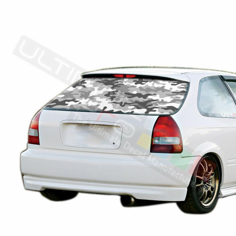 Camo Hunting Rear Window See Thru Stickers Perforated for Honda Civic 1996