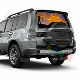 Camo Hunting Rear Window See Thru Stickers Perforated for Mitsubishi Pajero