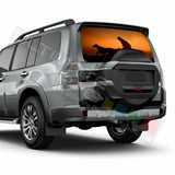 Camo Hunting Rear Window See Thru Stickers Perforated for Mitsubishi Pajero