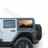 Camo Hunting See Thru Stickers Perforated for Jeep Wrangler 4 doors side window