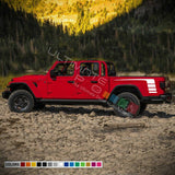 Decal Graphic Vinyl rear Side Bed Stripes For Jeep Gladiator JP 2019 2020 2021 2022 2023 2024
