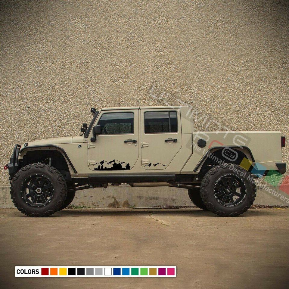 Decal sticker kit For Jeep Gladiator JT lift mountain stripe 2019 2020 2021 2022 2023 2024