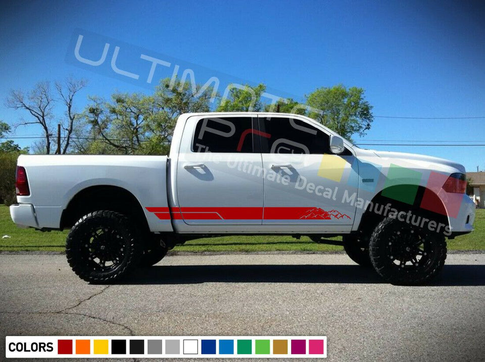 Decal Sticker Side Door Stripes for Dodge Ram bar stripe Off-Road 1500 Hemi 4x4