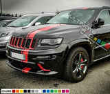 Decal Stripe full kit for Jeep Grand Cherokee Hood Bonnet Chrome 2012 2013 2015 2017 2020 2024