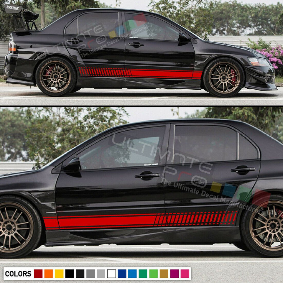 Decal Stripes for Mitsubishi Lancer Evolution 7 8 9 X Spoiler Lip Bumper 2003 2007
