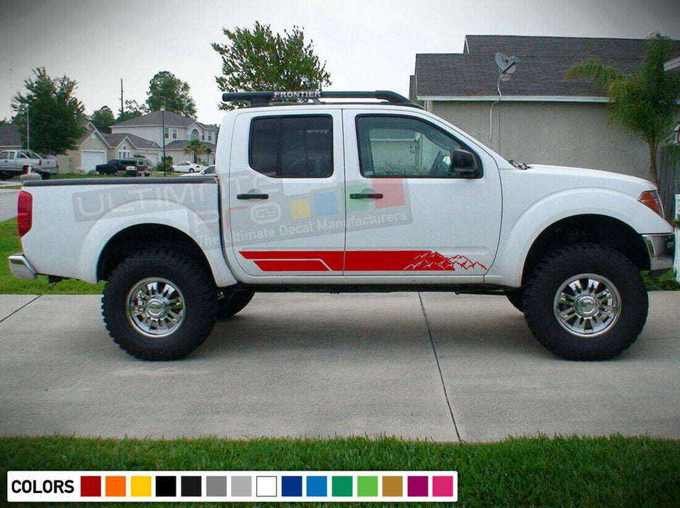 Decal Vinyl Sticker Side Door Stripes for Nissan Frontier 2004 -2015 4x4 Lamp
