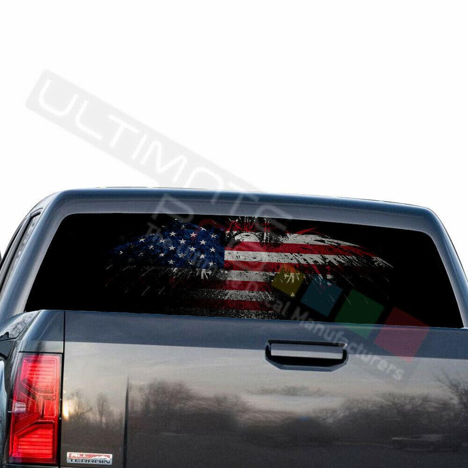 Eagles Decals Rear Window See Thru Stickers Perforated for GMC Sierra 2018 2019