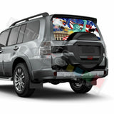 Eagles Designs Rear Window See Thru Stickers Perforated for Mitsubishi Pajero