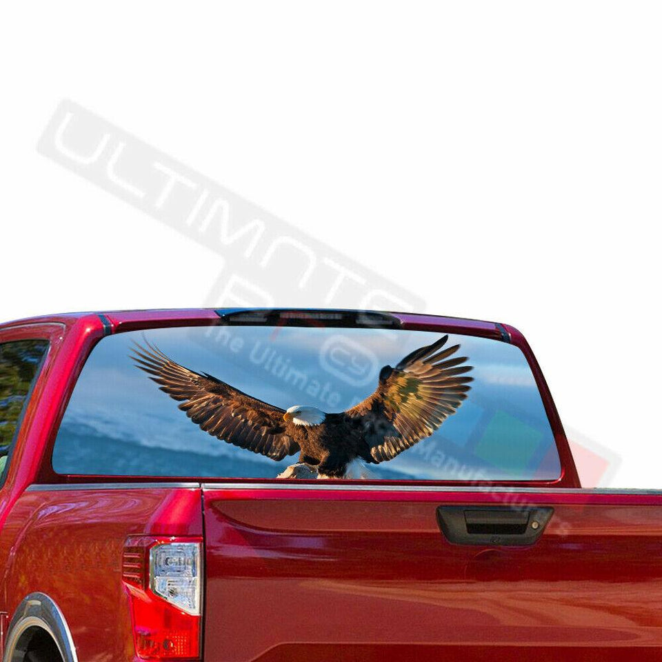 Eagles Designs Window See Thru Stickers Perforated for Nissan Titan 2017 2018