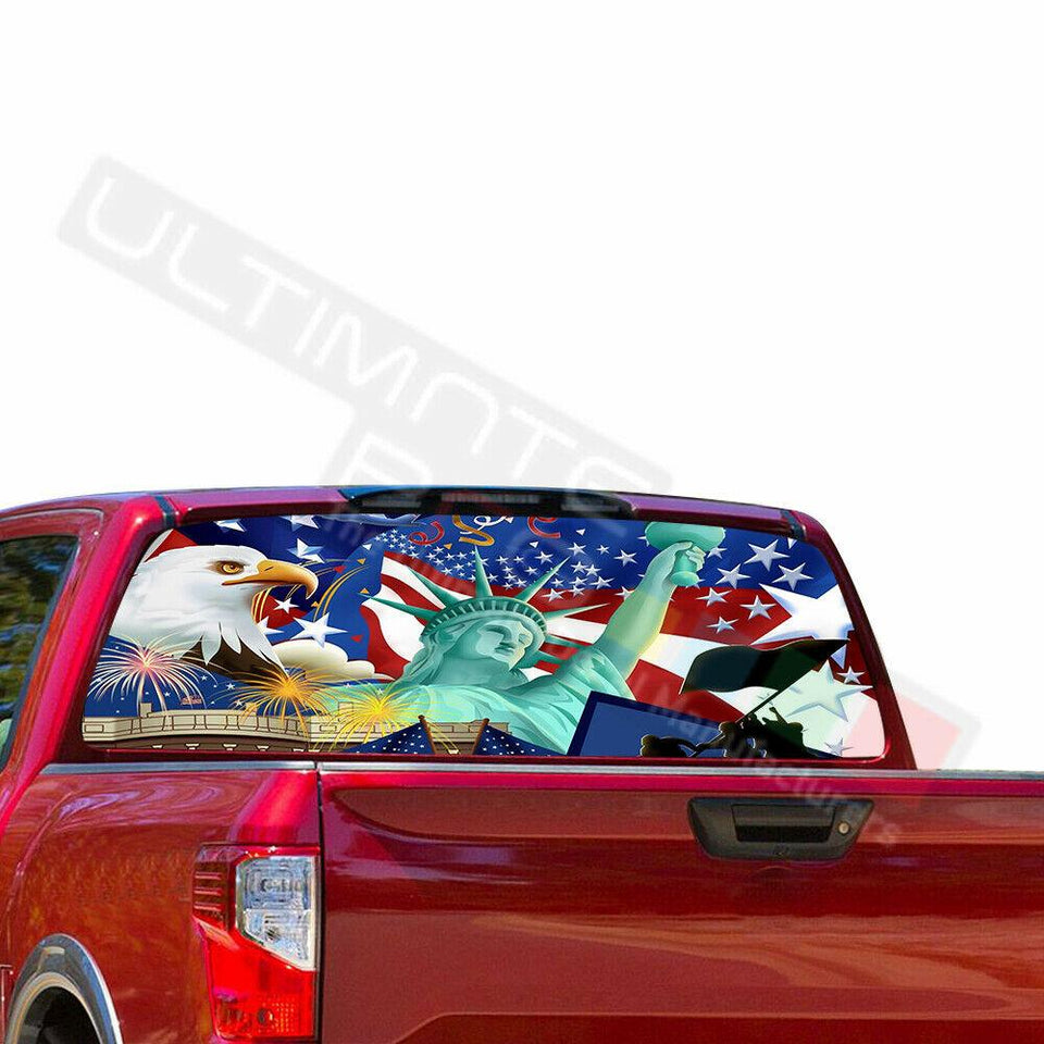 Eagles Designs Window See Thru Stickers Perforated for Nissan Titan 2017 2018