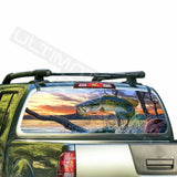 Fishing Decals Window See Thru Stickers Perforated for Nissan Frontier 2018 2019