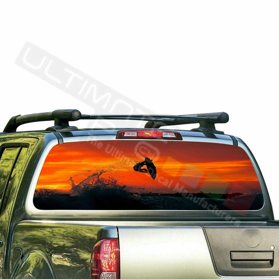 Fishing Decals Window See Thru Stickers Perforated for Nissan Frontier 2018 2019