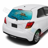 Fishing Decals Window See Thru Stickers Perforated for Toyota Yaris 2016 2017
