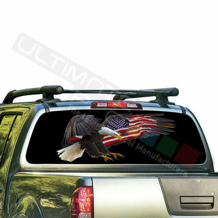 Flags Designs Decals Window See Thru Stickers Perforated for Nissan Frontier