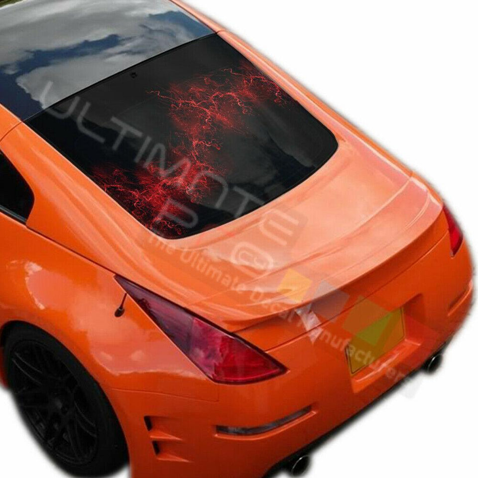 Flames Designs Decals Window See Thru Stickers Perforated for Nissan 350z 2019
