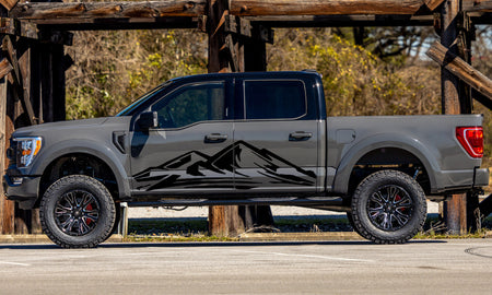 Giant high mountain mount door look wrap 14th Gen Graphic Graphics Crewcab cab 2X Side design DECAL bar Sticker for Ford F150 wrap-fourteenth -generation decal CAB 2020 2021 2022 2023 XL XLT