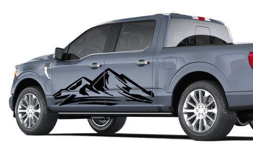 Giant high mountain mount door look wrap 14th Gen Graphic Graphics Crewcab cab 2X Side design DECAL bar Sticker for Ford F150 wrap-fourteenth -generation decal CAB 2020 2021 2022 2023 XL XLT