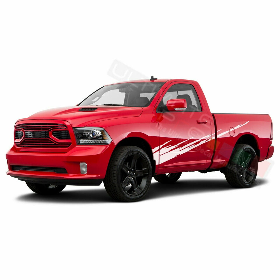 Graphic Brush Doors Stripes Wrap Decal Sticker for Dodge Regular Cab 3500