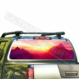 Mountains Design Decals Window See Thru Stickers Perforated for Nissan Frontier