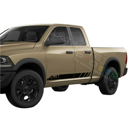 Mountains Graphic Side Doors Stripes Decal Sticker for Dodge Ram Quad Cab 2500