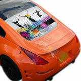 Music Designs Decals Window See Thru Stickers Perforated for Nissan 350z 2019