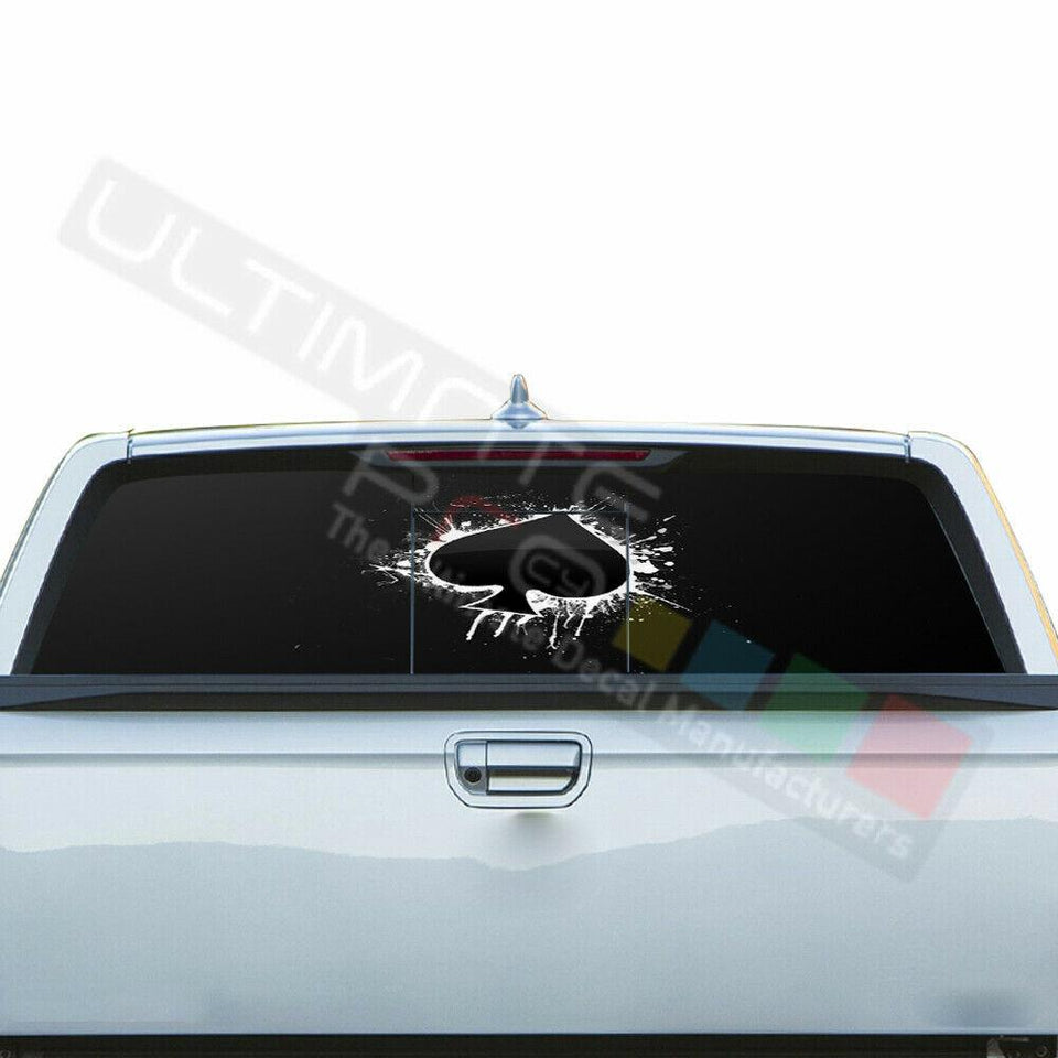 Playing Cards Rear Window See Thru Stickers Perforated for Honda Ridgeline 2019