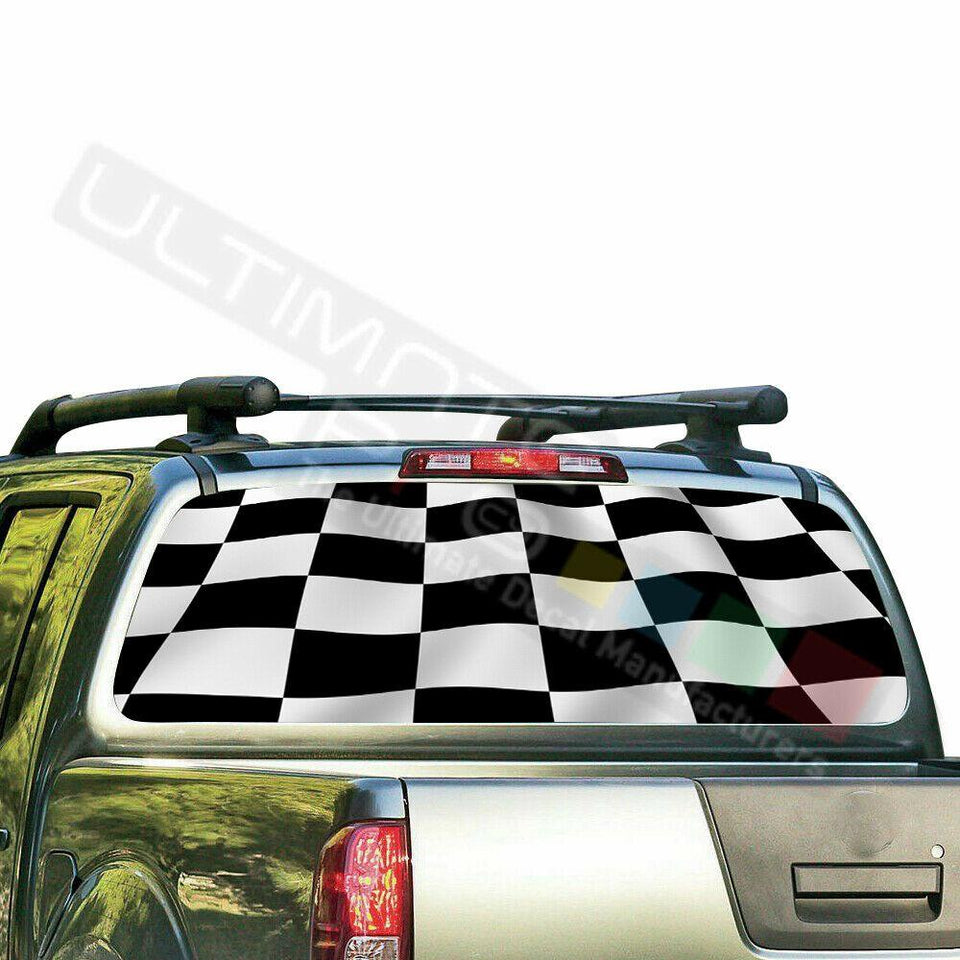 Playing Cards Window See Thru Stickers Perforated for Nissan Frontier 2018 2019