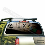Playing Cards Window See Thru Stickers Perforated for Nissan Frontier 2018 2019