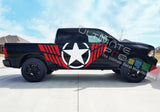 sheriff star graphics for Dodge Ram SRT 4x4 Lifted wrap 2015 - 2018 2024  Set Side Stripe Decal Sticker Kit