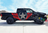 sheriff star graphics for Dodge Ram SRT 4x4 Lifted wrap 2015 - 2018 2024  Set Side Stripe Decal Sticker Kit