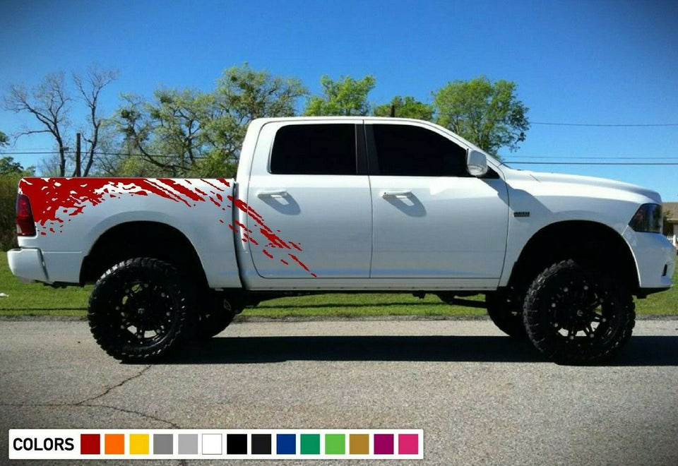 Side Bed Mud Splash Sticker Stripe for Dodge Ram Rebel Turbo 2010 2011 2015 2016 2017 2018 2019 2020 2021 2022 2023 2024