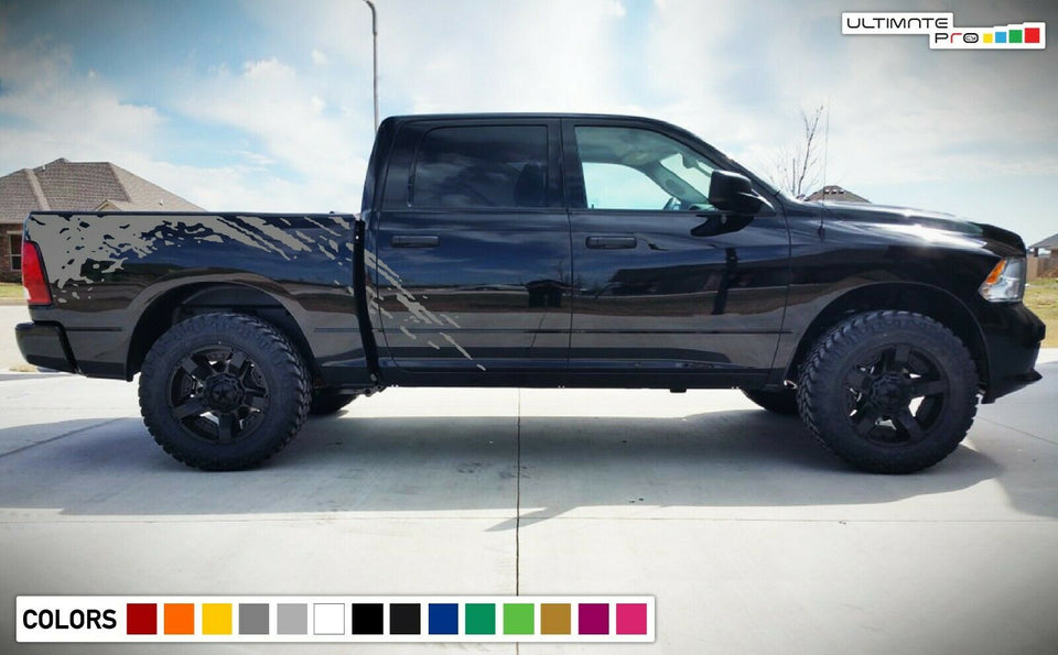 Side Bed Mud Splash Sticker Stripe for Dodge Ram Rebel Turbo 2010 2011 2015 2016 2017 2018 2019 2020 2021 2022 2023 2024